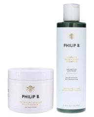 Philip B Peppermint Avocado Scalp Scrub + Philip B Santa Fe Hair And Body Shampoo