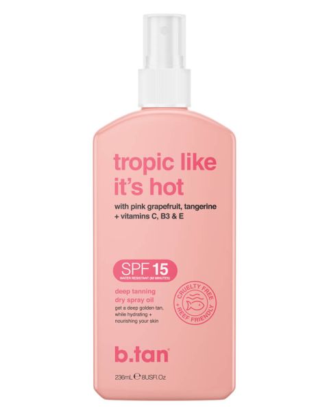 b.tan Tropic Like It's Hot Dry Spray Oil Sunscreen SPF 15 (U)
